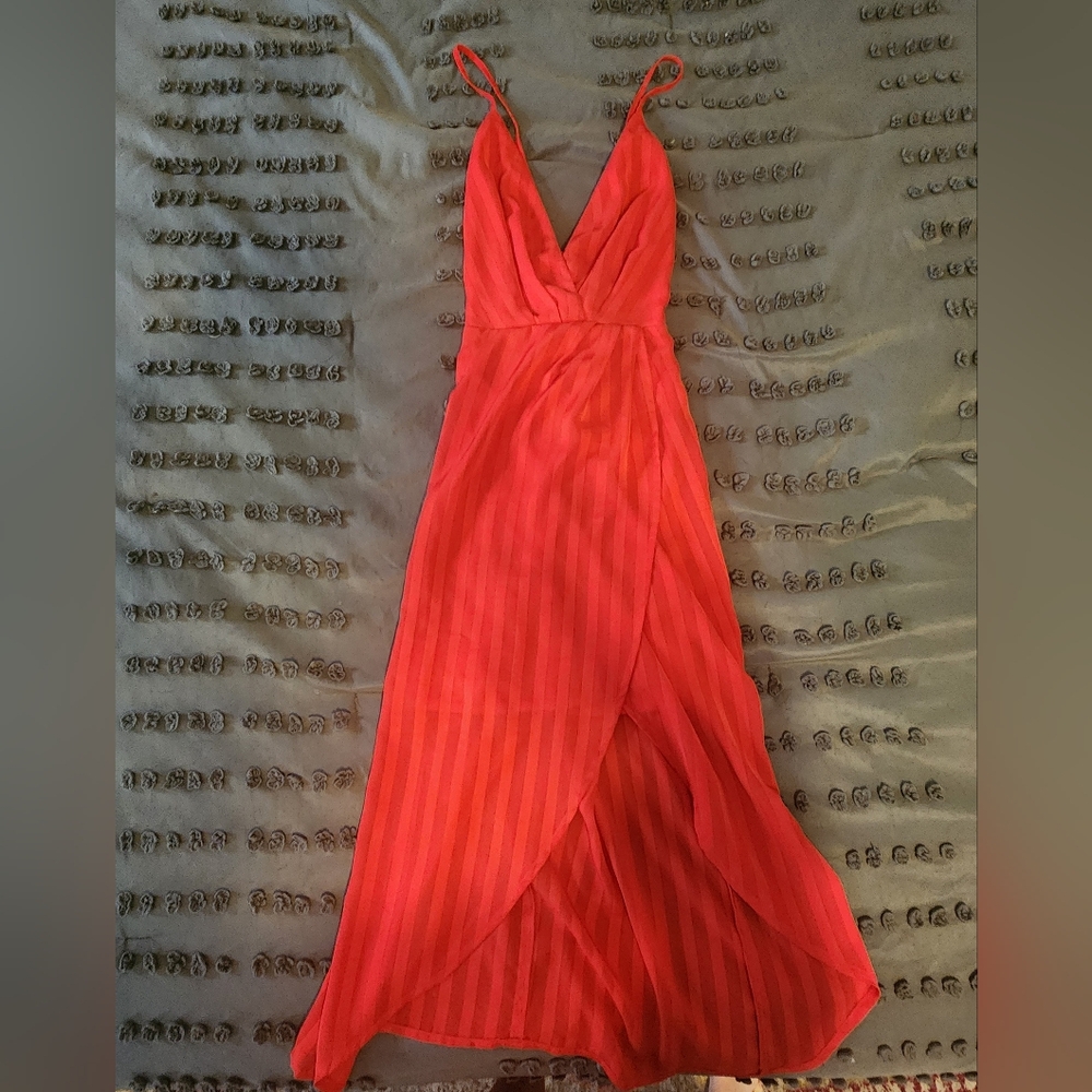 Lulus red deep v neck dress